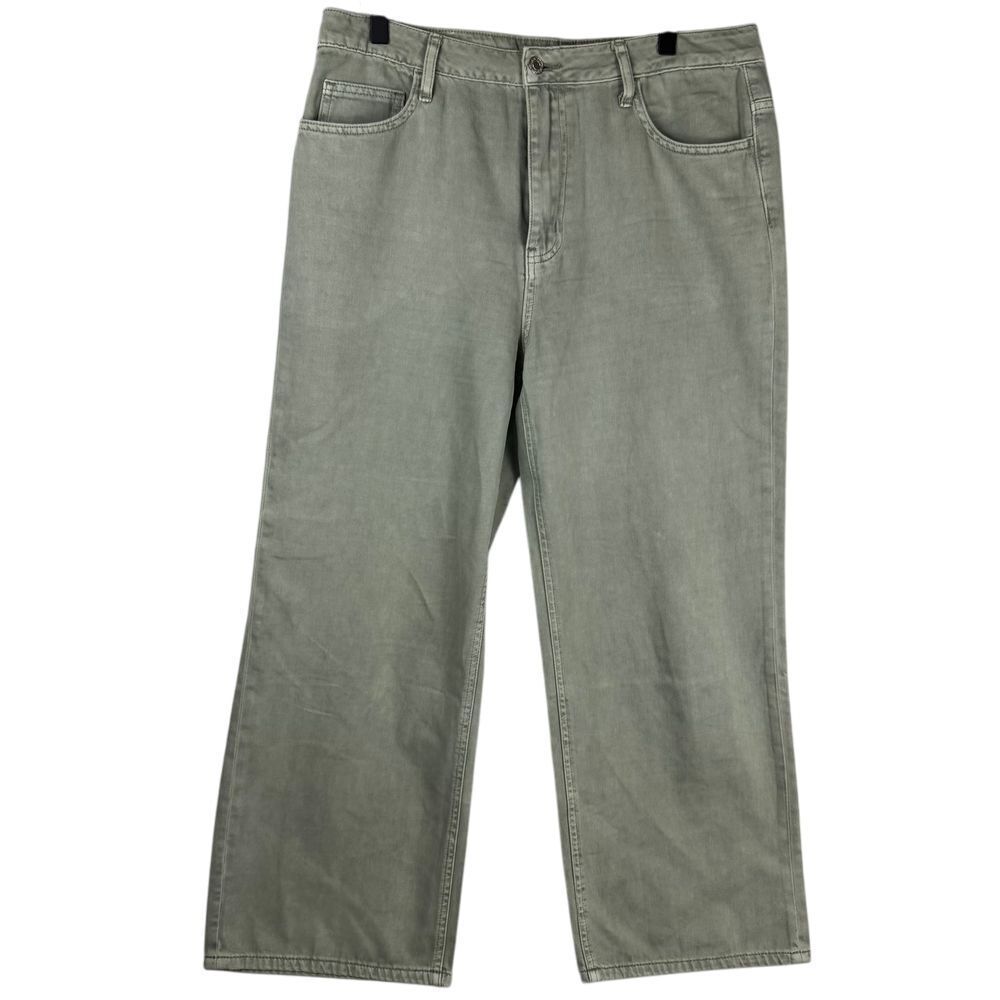 Vervet Jeans By Altar'd State Sz‎ 31 Sage Green Cotton Cropped High Rise Jeans